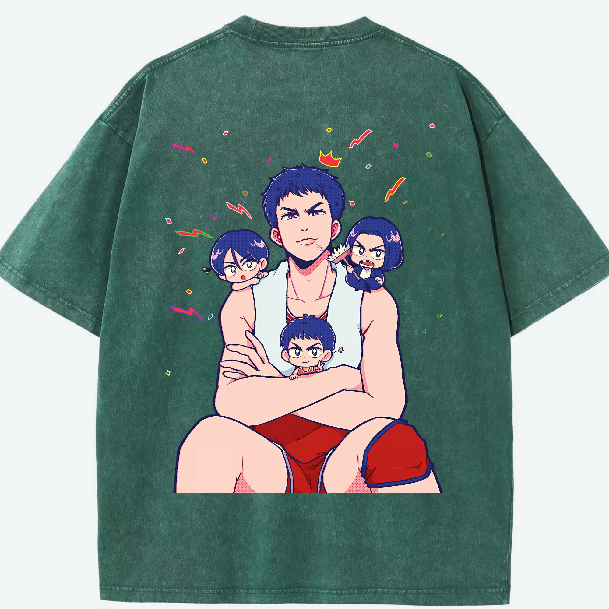 SLAM DUNK／スラムダンク 綿100% ヴィンテージ風 半袖Tシャツ（背面プリント）